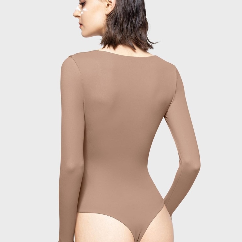 Elegant Tan Long Sleeve Bodysuit